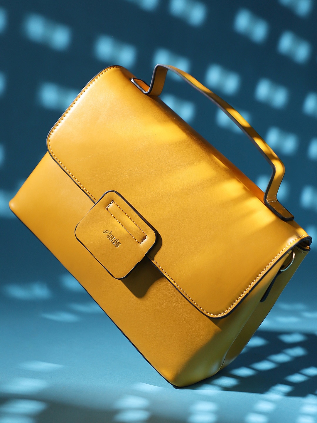 

HAUTE SAUCE by Campus Sutra Structured Satchel Bag, Yellow