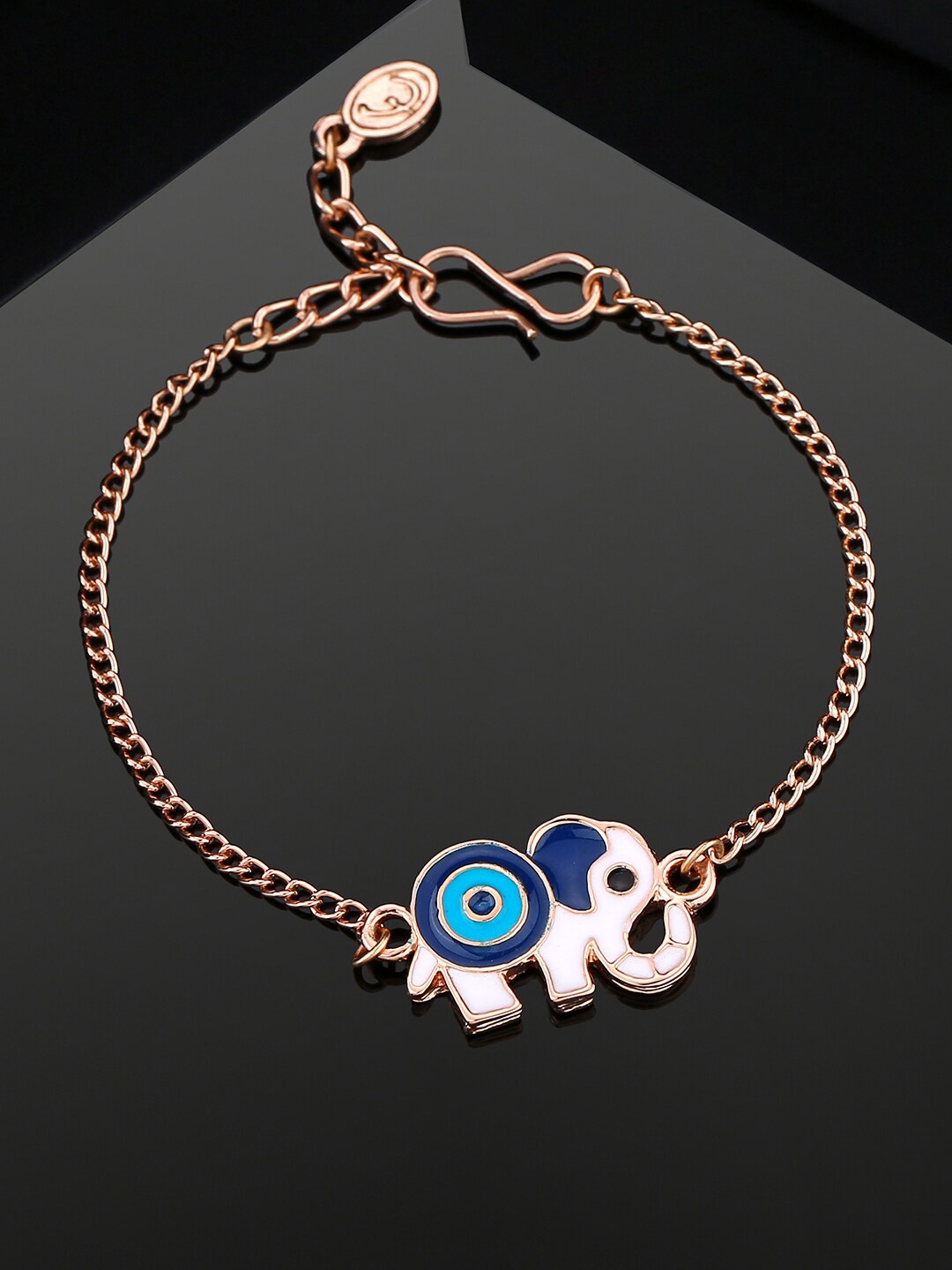 

Estele Unisex Enamelled Rose Gold-Plated Link Bracelet