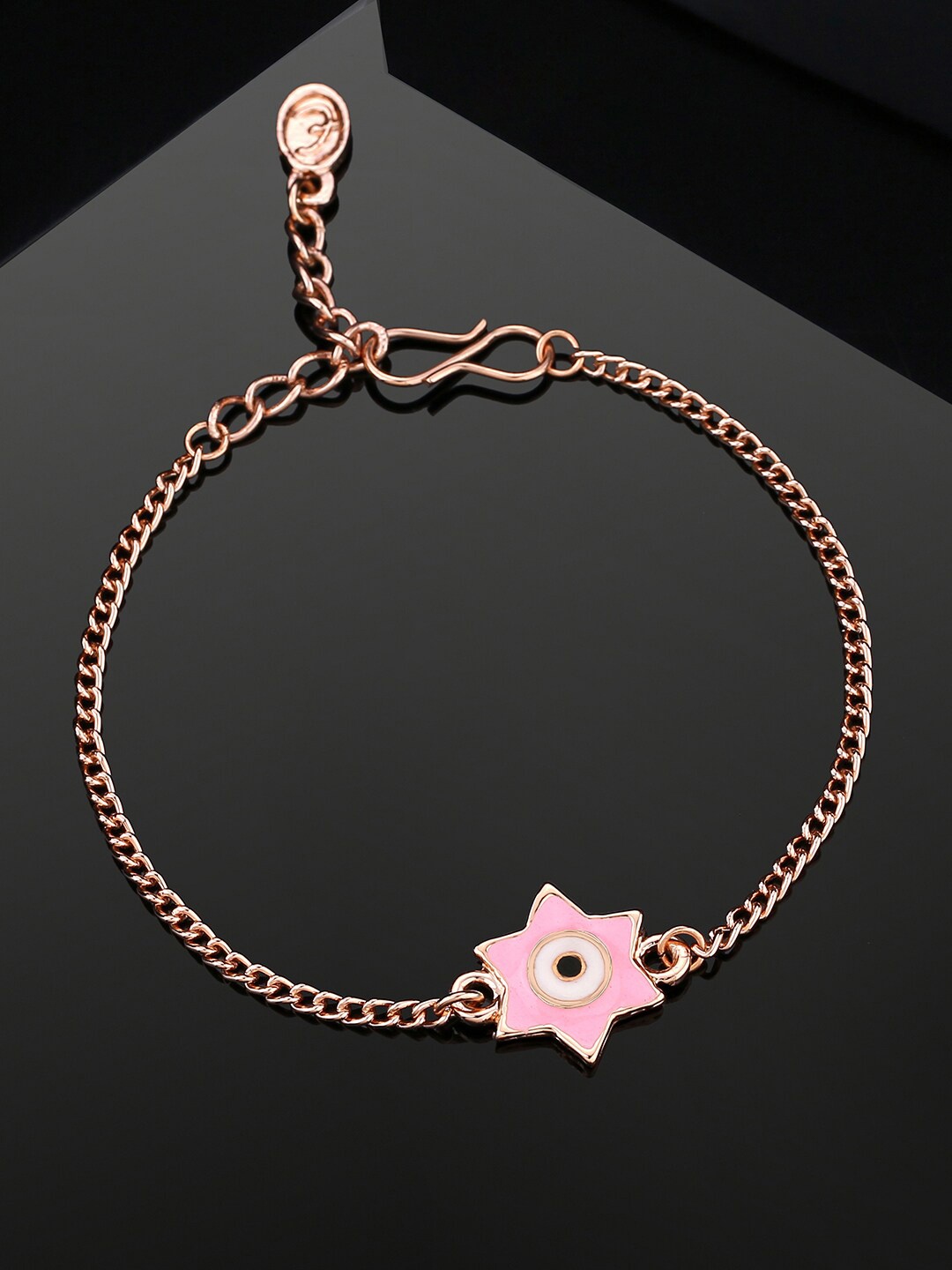 

Estele Unisex Enamelled Rose Gold-Plated Charm Bracelet