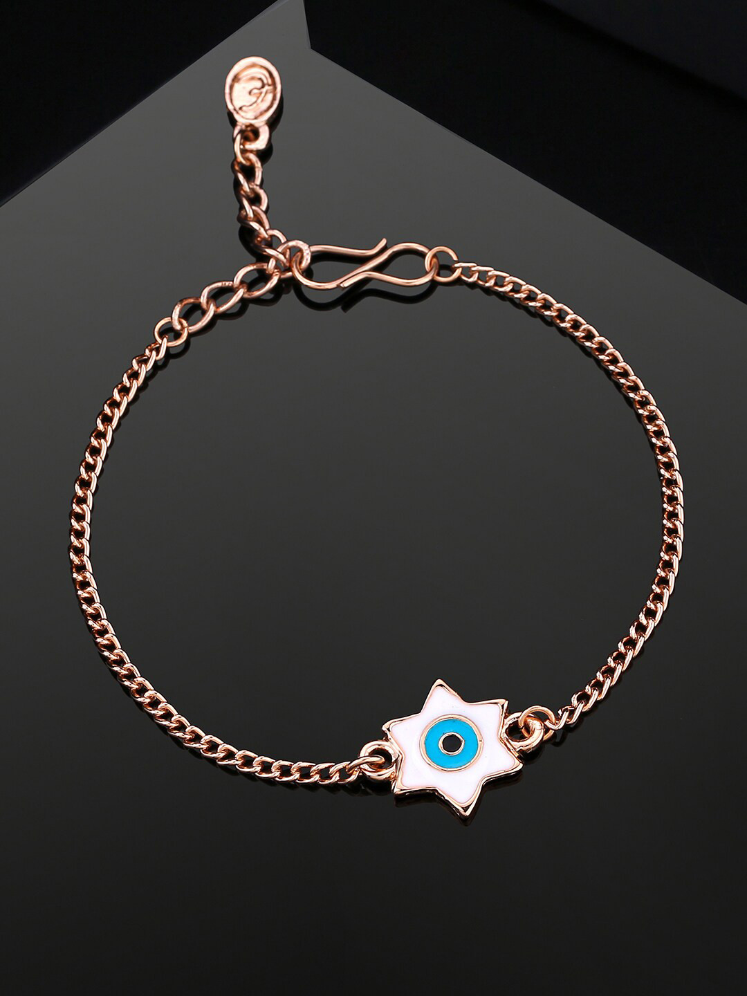

Estele Unisex Enamelled Rose Gold-Plated Link Bracelet
