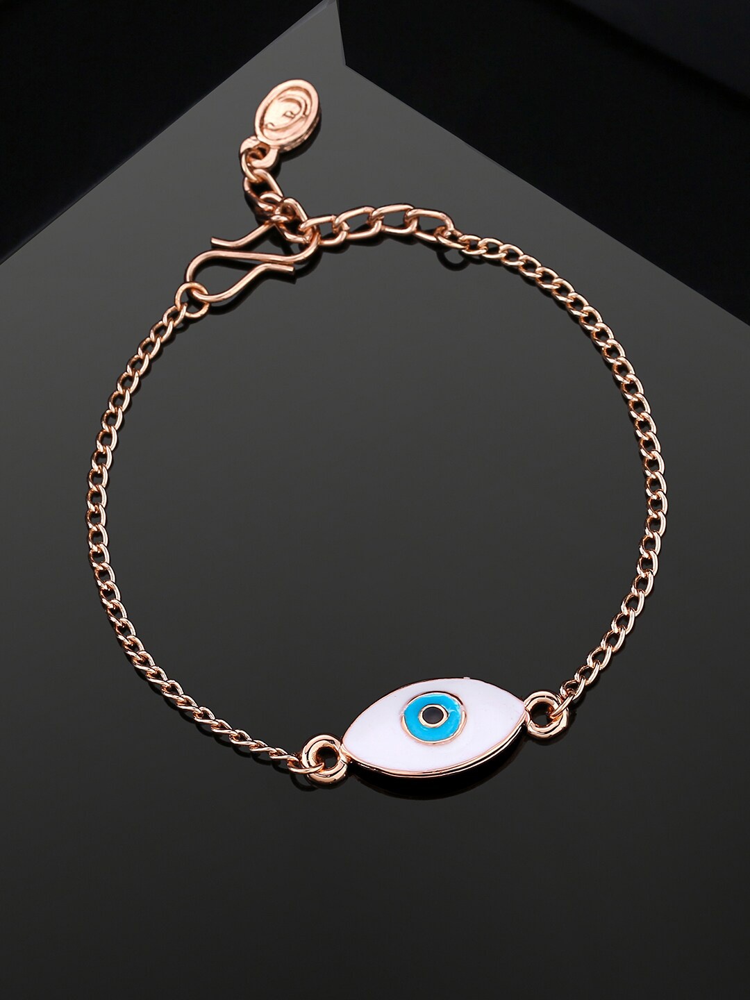 

Estele Unisex Enamelled Rose Gold-Plated Charm Bracelet
