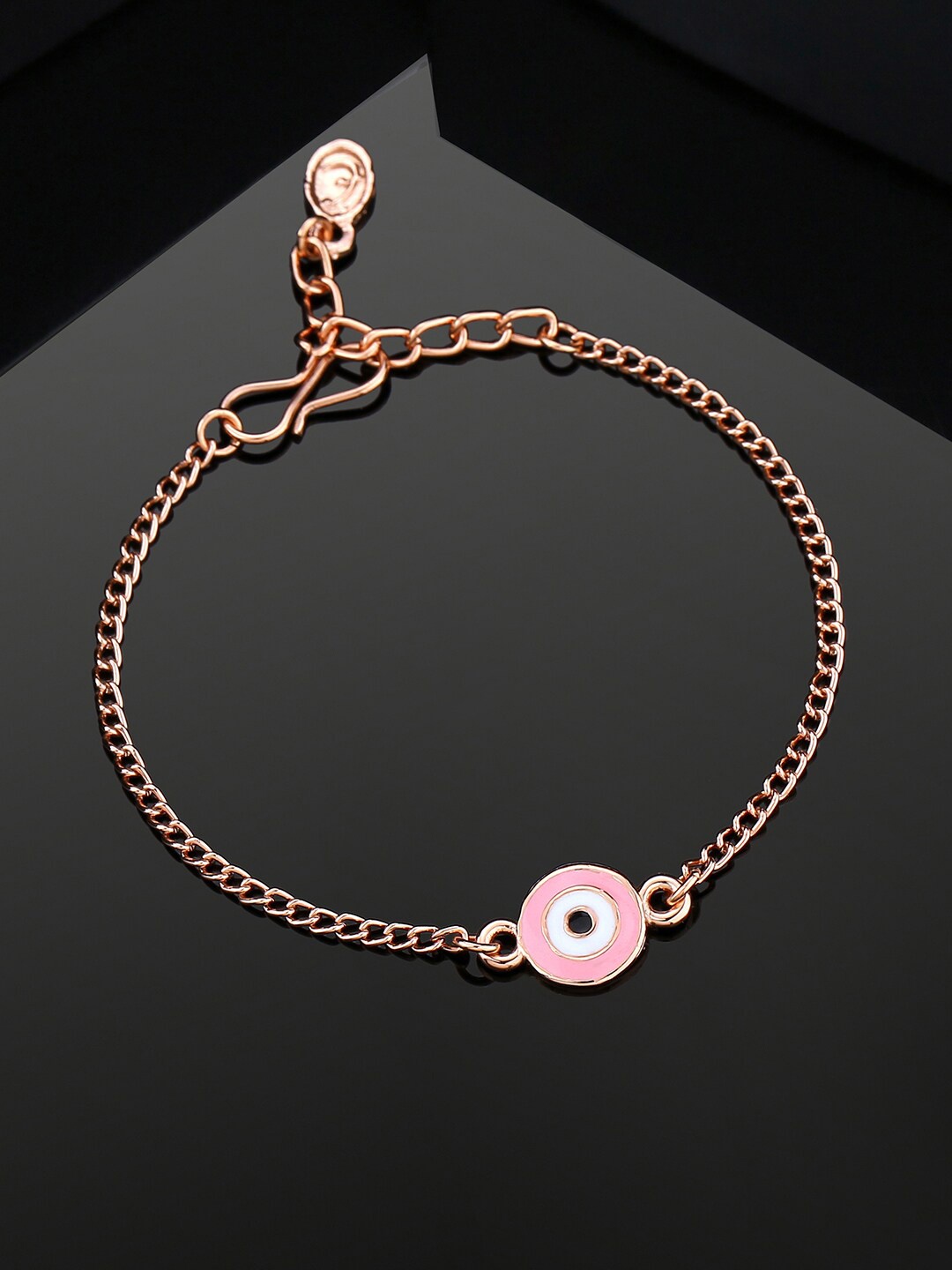 

Estele Unisex Enamelled Rose Gold-Plated Charm Bracelet
