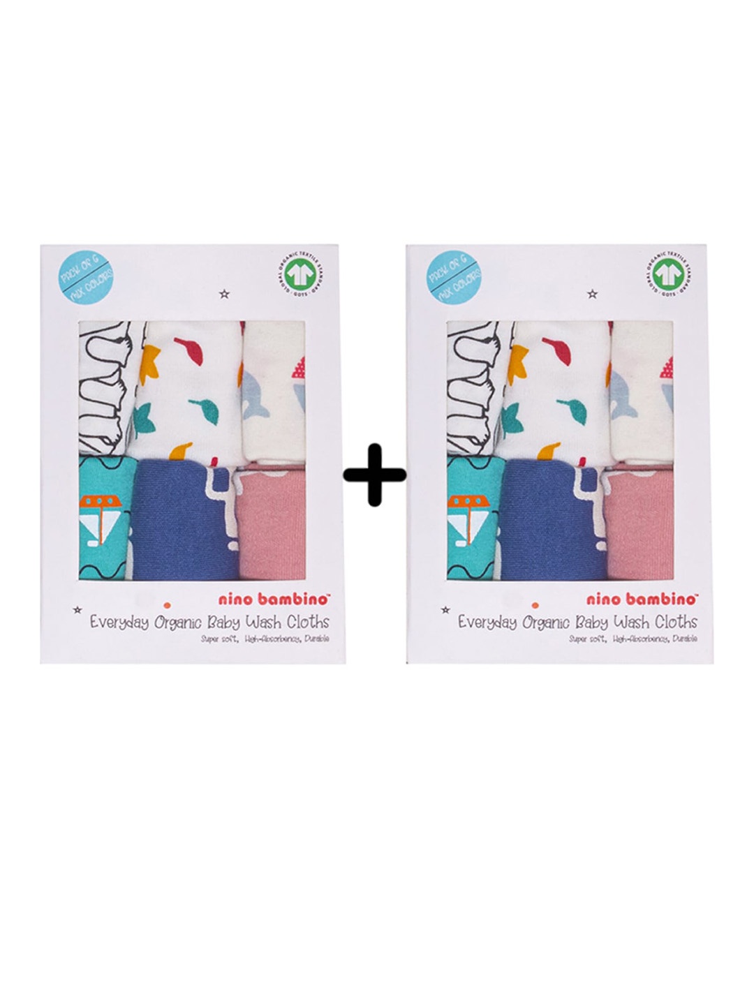 

Nino Bambino Pack Of 12 Assorted Wash Clothes, Multi