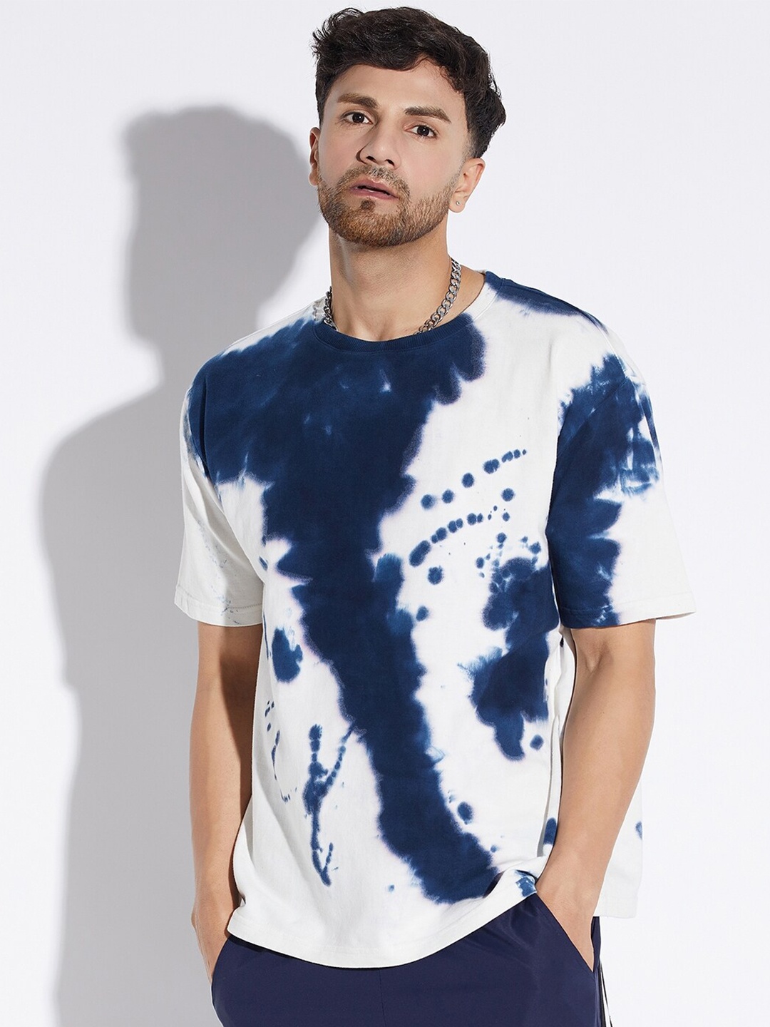 

FUGAZEE Tie and Dye Oversized Casual T-shirt, White