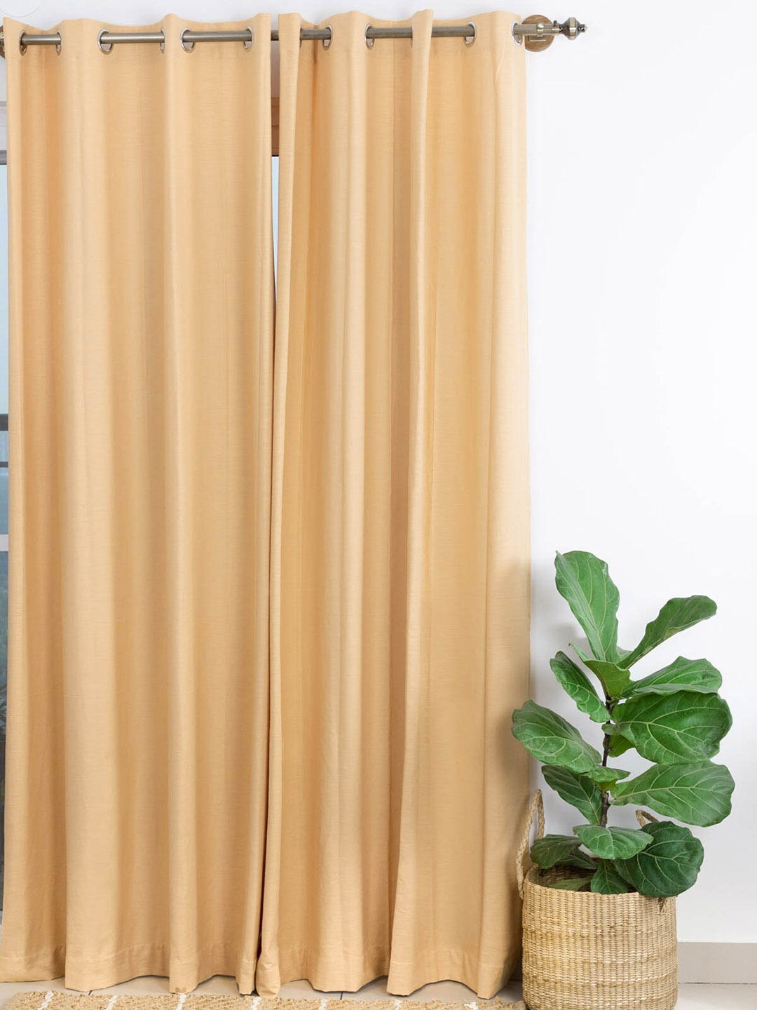 

The Yellow Dwelling Beige 2 Pieces Cotton Door Curtains