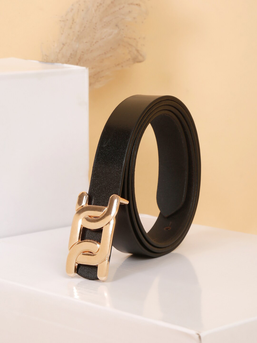 

Teakwood Leathers Women Leather Belt, Black