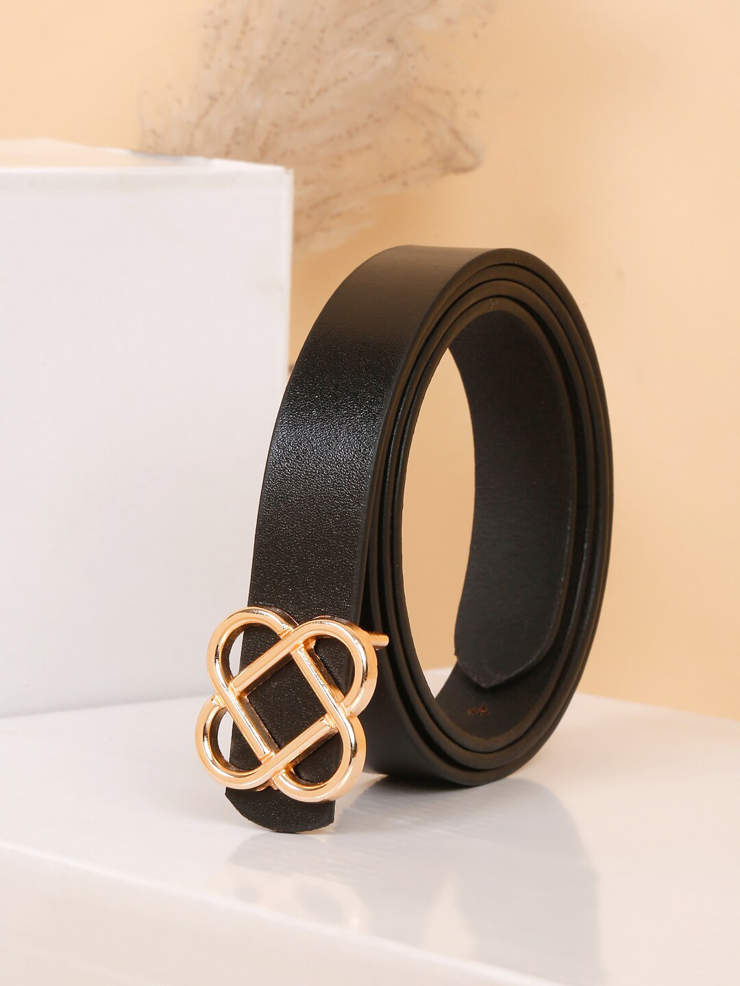 

Teakwood Leathers Women Leather Belt, Black