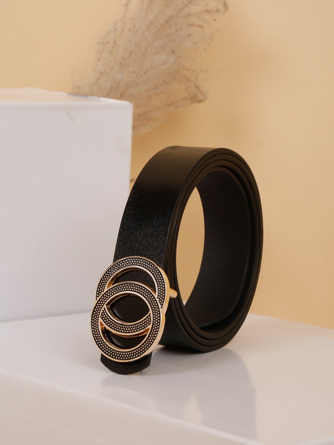 

Teakwood Leathers Women Leather Belt, Black