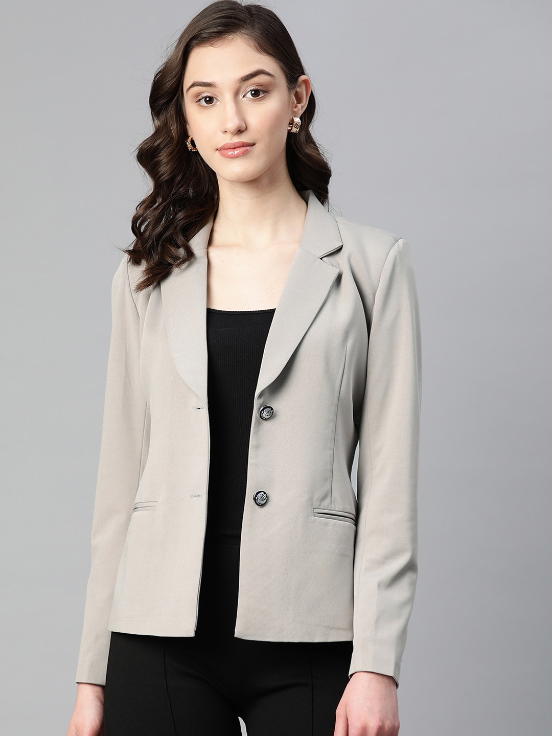 

WESTCLO Slim-Fit Notched Lapel Collar Single-Breasted Casual Blazer, Grey