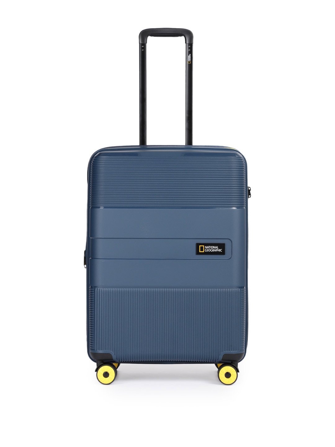 

National Geographic Unisex Solid 360-Degree Rotation Medium Trolley Bag - 67 cm, Navy blue