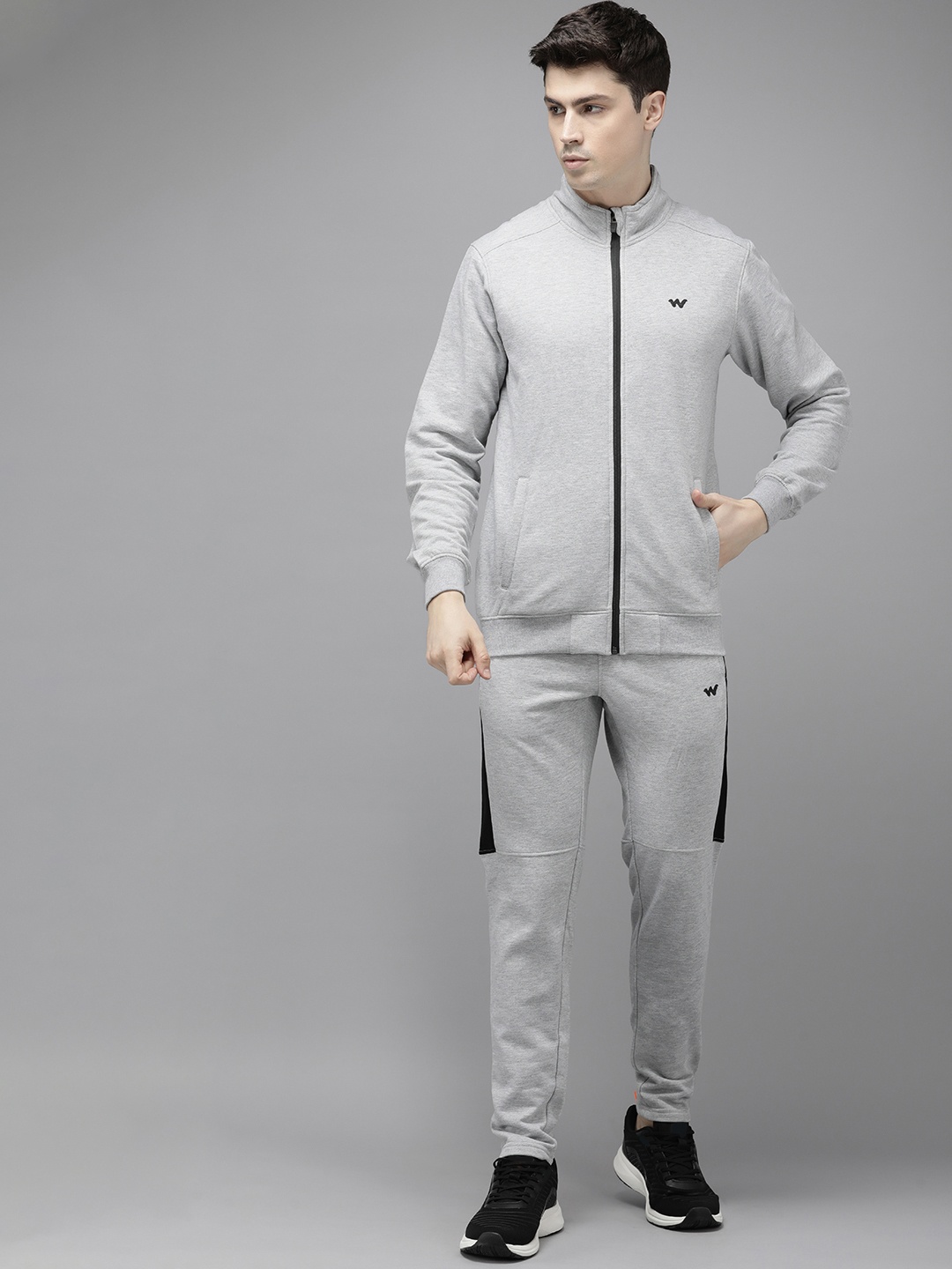 

Wildcraft Men Solid Tracksuit, Grey melange