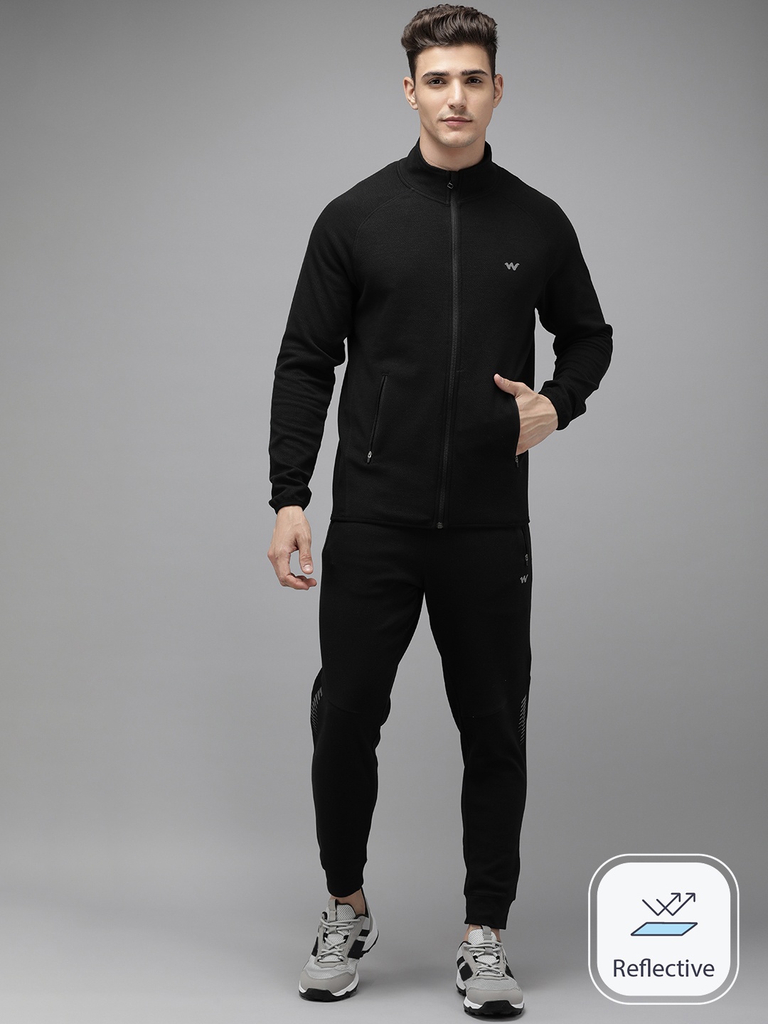 

Wildcraft Men Self-Design Tracksuit, Black