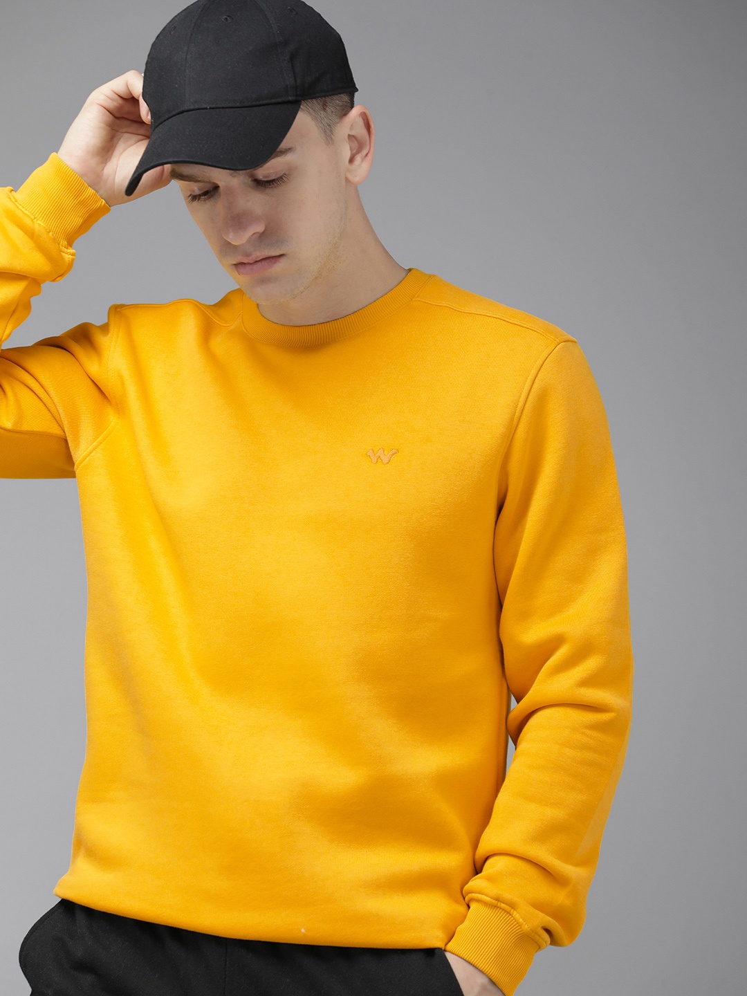 

Wildcraft Solid Round Neck Pullover Sweatshirt, Yellow