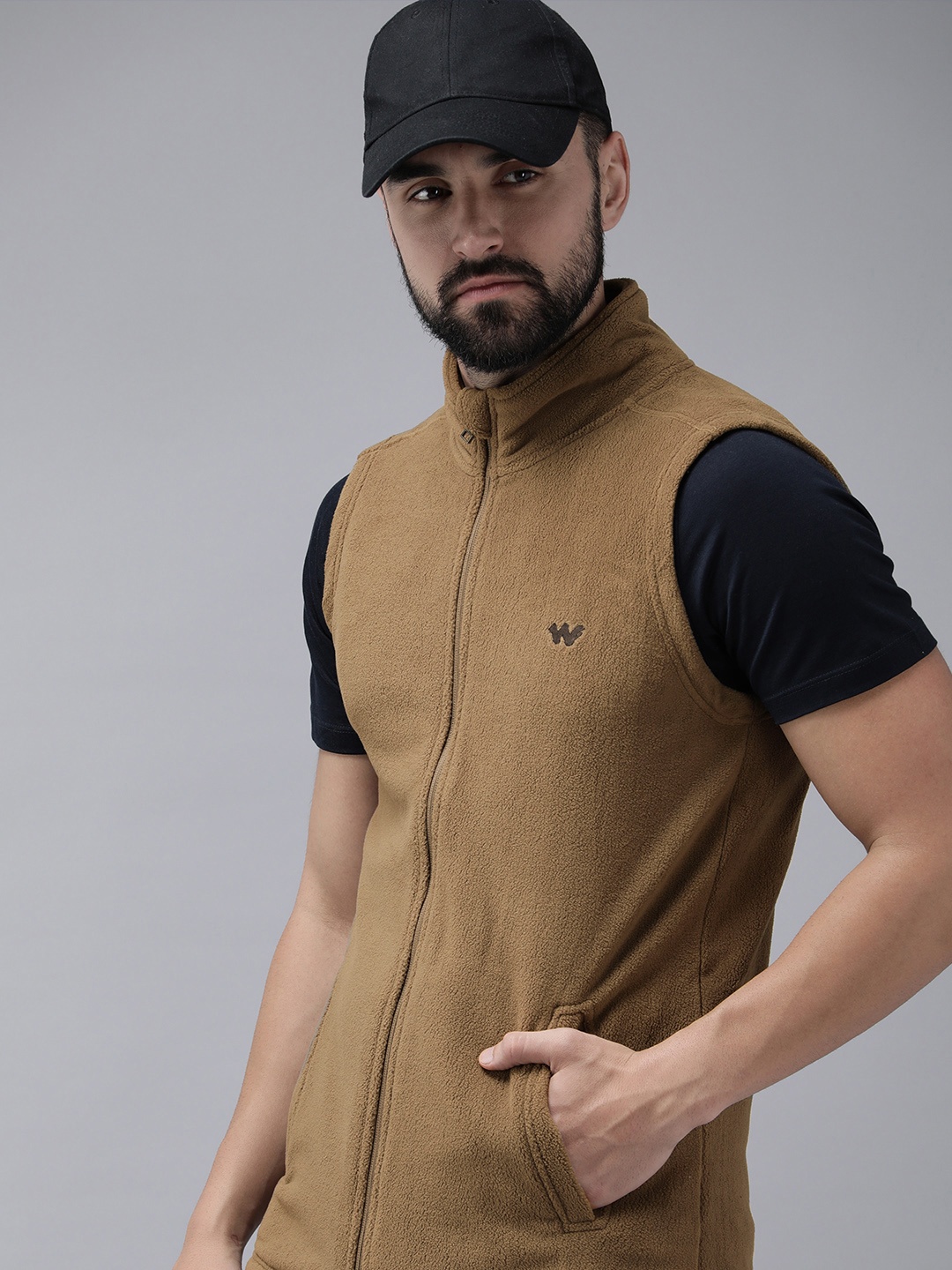 

Wildcraft Solid Anti Odour Fleece Sleeveless Sporty Jacket, Olive