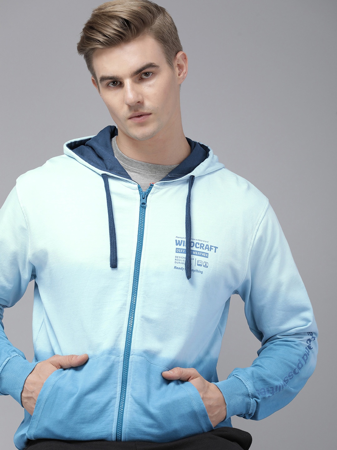 

Wildcraft Ombre Pure Cotton Hooded Sweatshirt, Blue