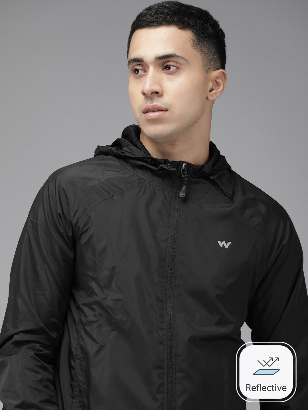 

Wildcraft Hooded Windcheater Sporty Jacket, Black