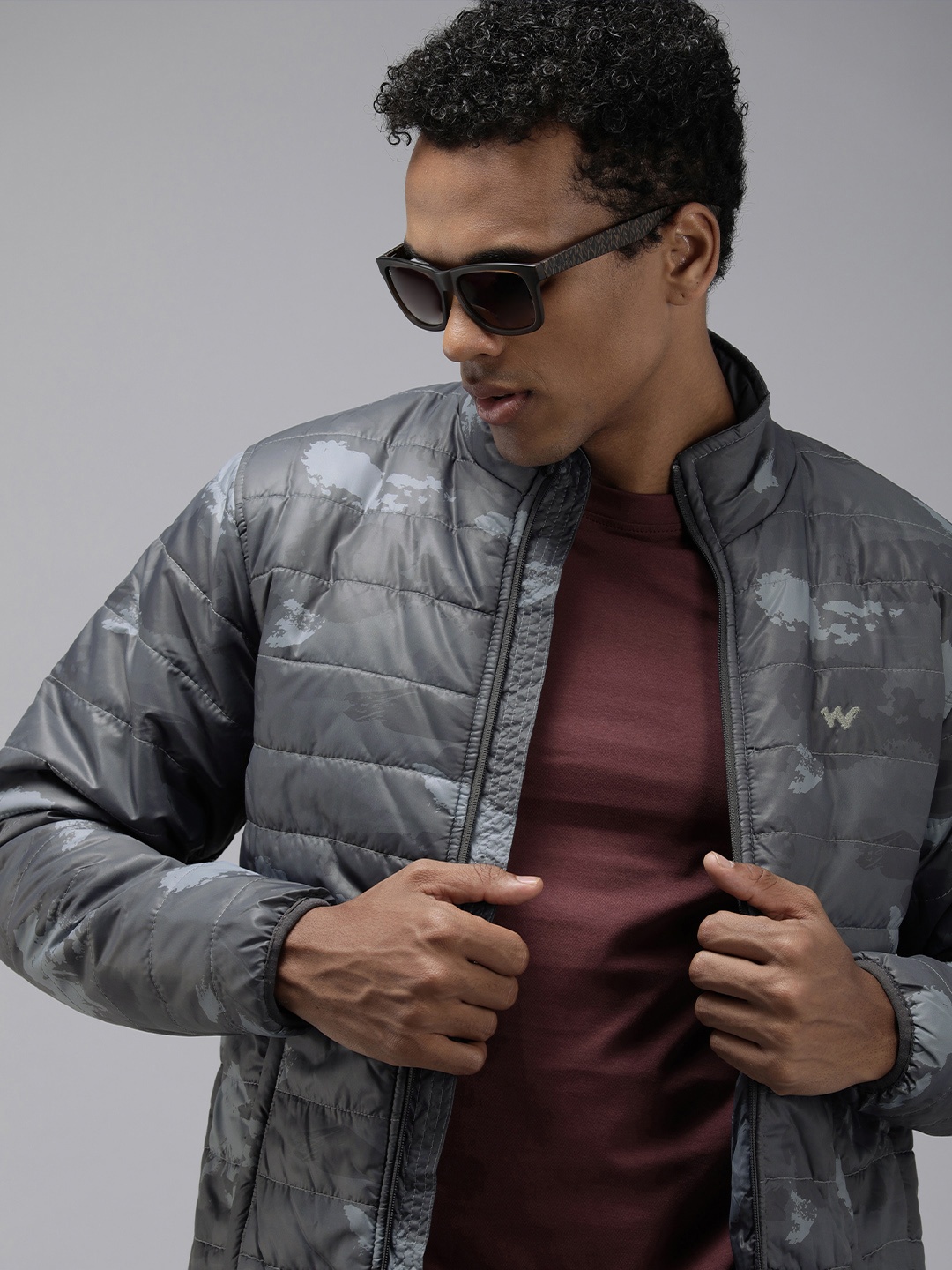 

Wildcraft Camouflage Print Water Resistant Padded Jacket, Grey
