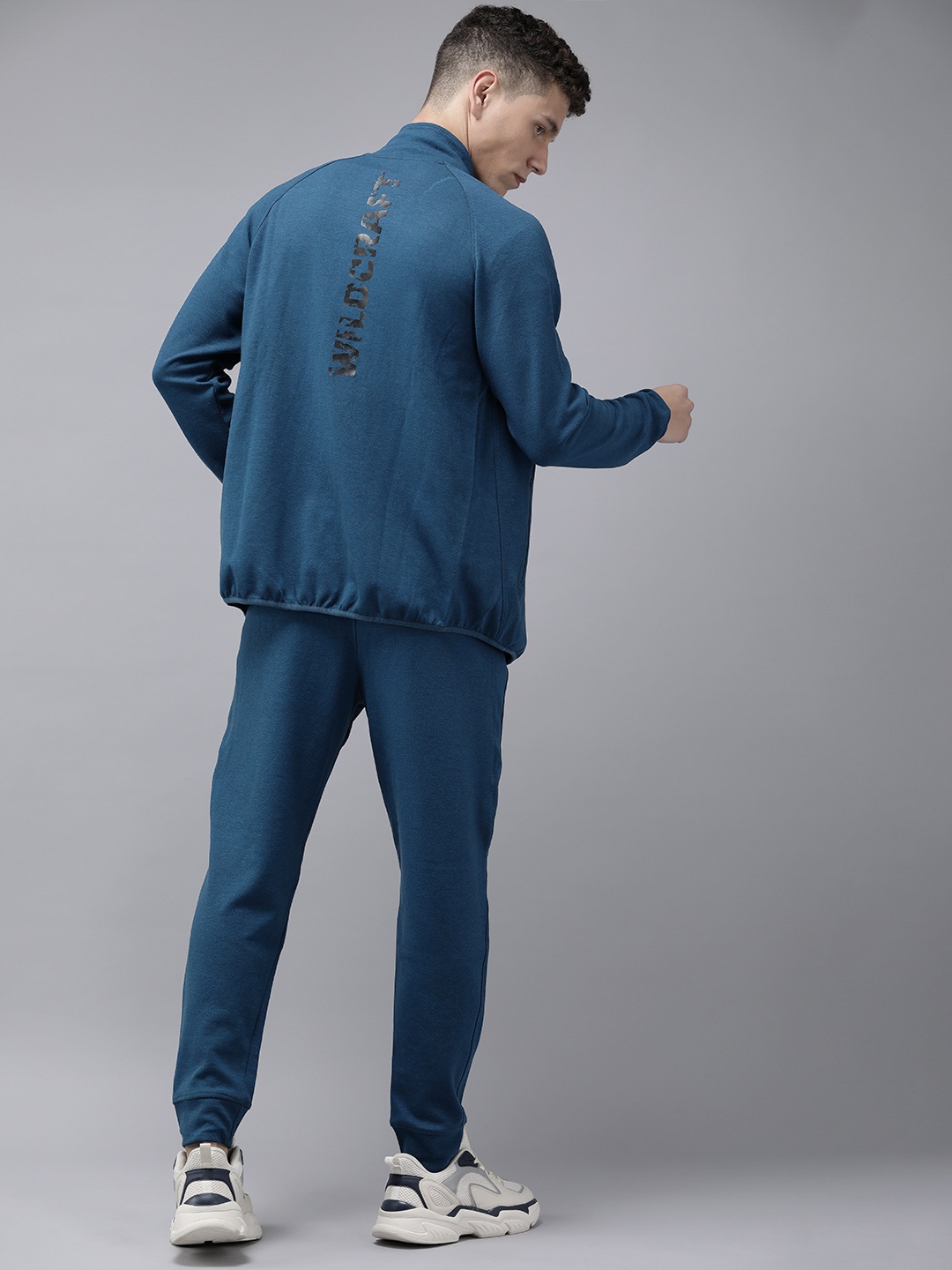

Wildcraft Brand Logo Printed Long Sleeves Jacket And Jogger Tracksuits, Blue