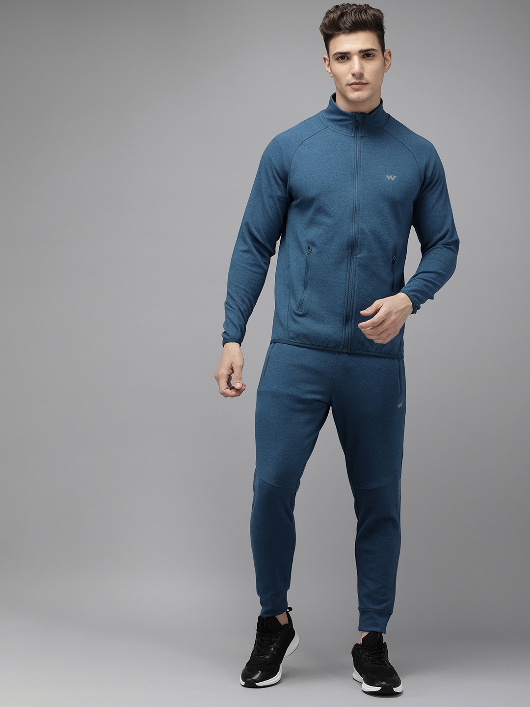 

Wildcraft Mock Collar Jacket And Track Pant, Blue
