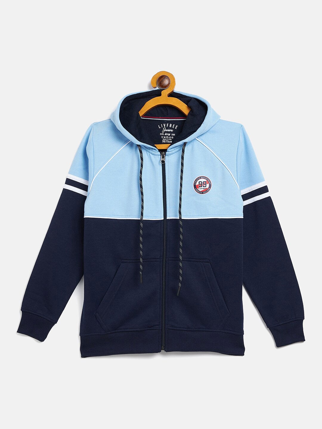 

NEVA Boys Colourblocked Hooded Fleece Sweatshirt, Blue