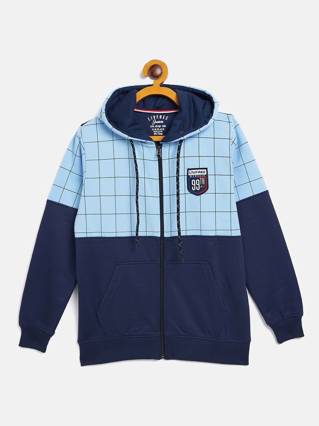 

NEVA Boys Colourblocked Hooded Fleece Sweatshirt, Navy blue