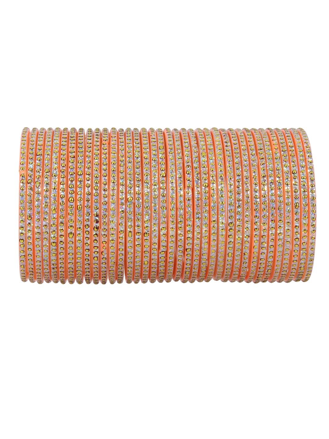 

NMII Set Of 36 Embellished Light Weight Bangles, Peach