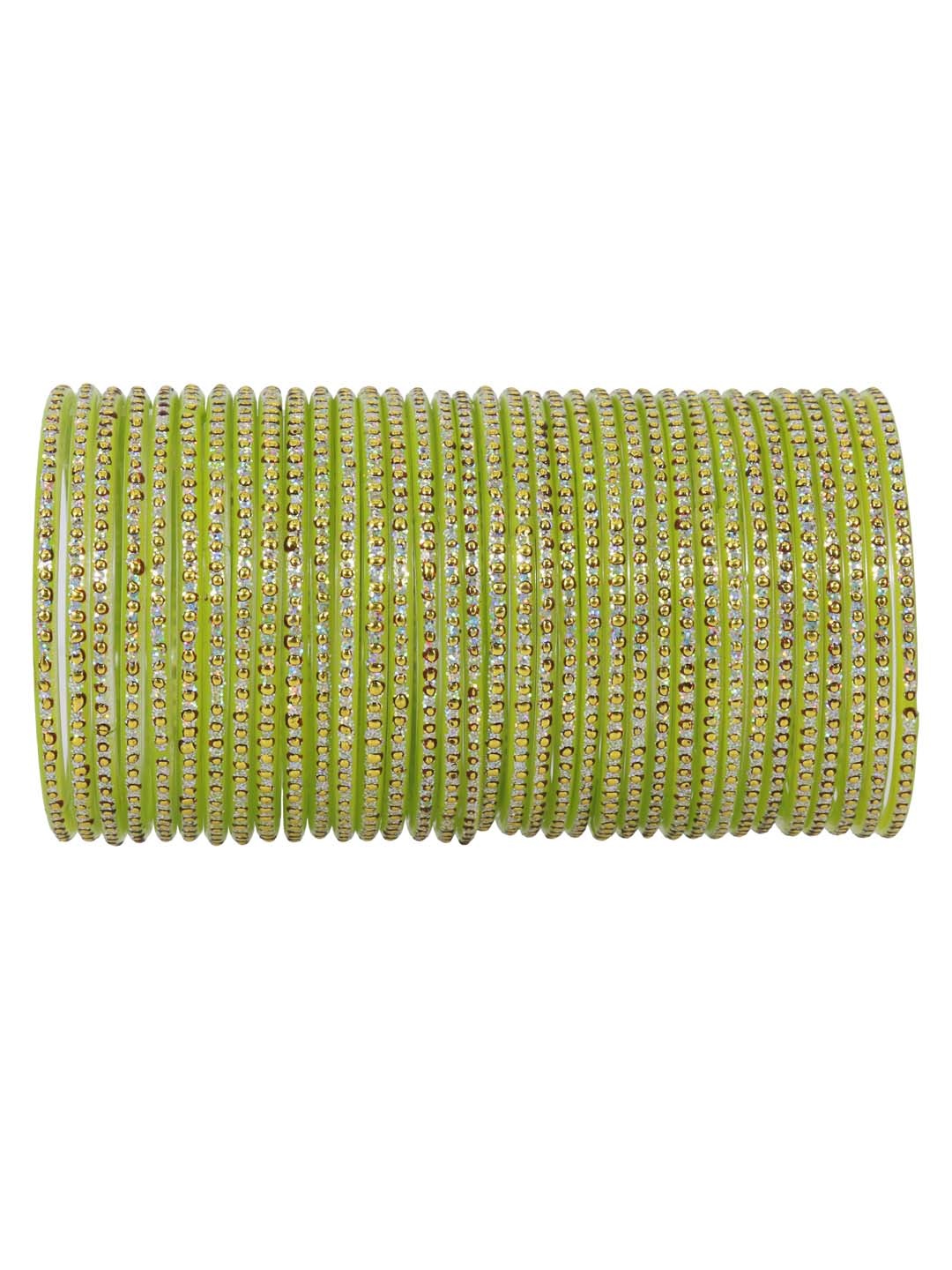 

NMII Set Of 36 Embellished Light Weight Bangles, Fluorescent green