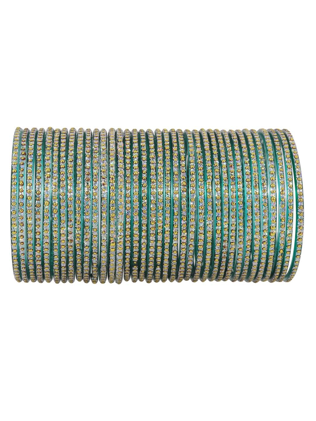 

NMII Set Of 36 Embellished Light Weight Bangles, Teal