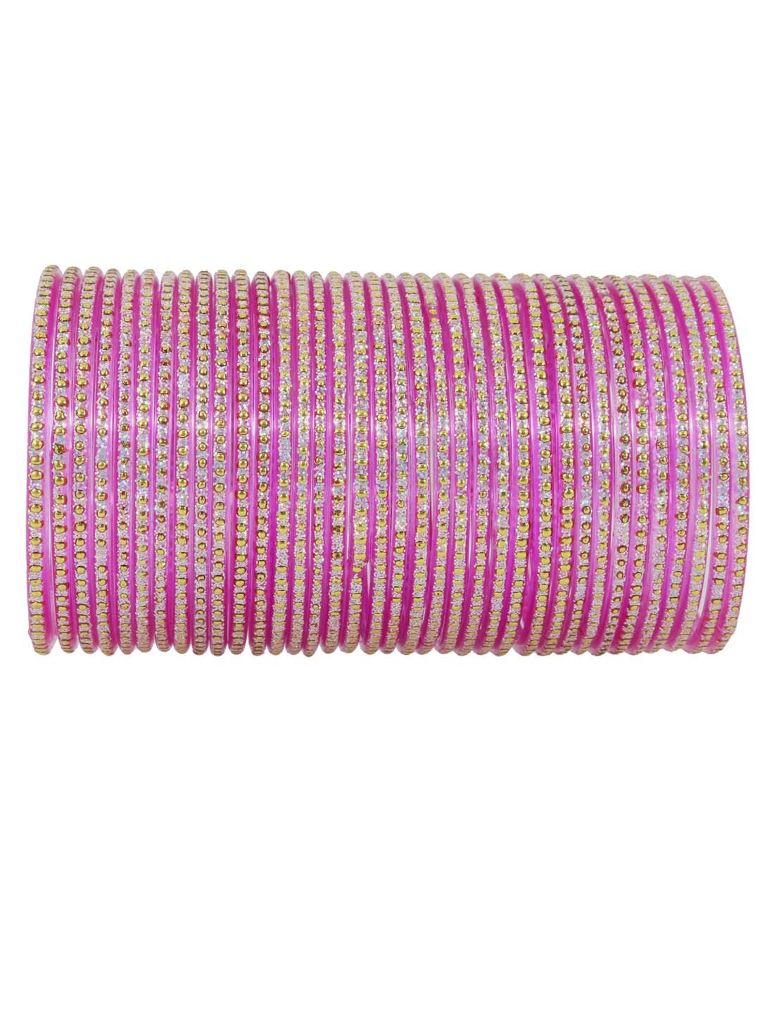 

NMII Set Of 36 Embellished Light Weight Bangles, Magenta