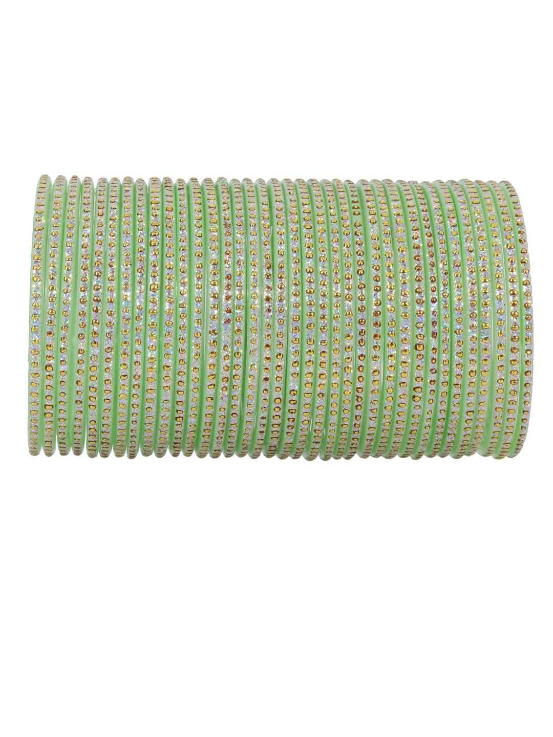 

NMII Set Of 36 Embellished Light Weight Bangles, Sea green