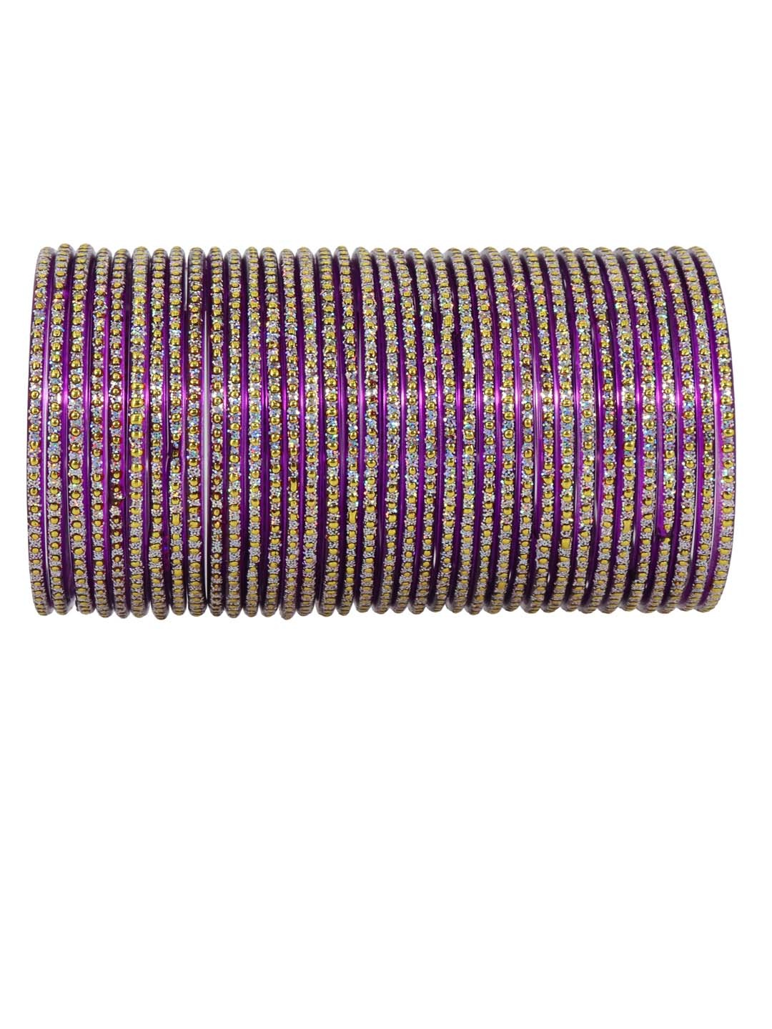 

NMII Set Of 36 Embellished Light Weight Bangles, Purple