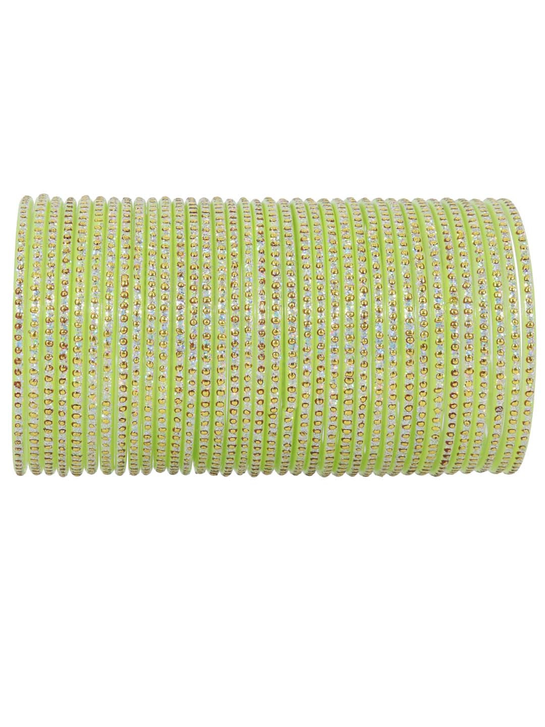 

NMII Set Of 36 Embellished Light Weight Bangles, Green
