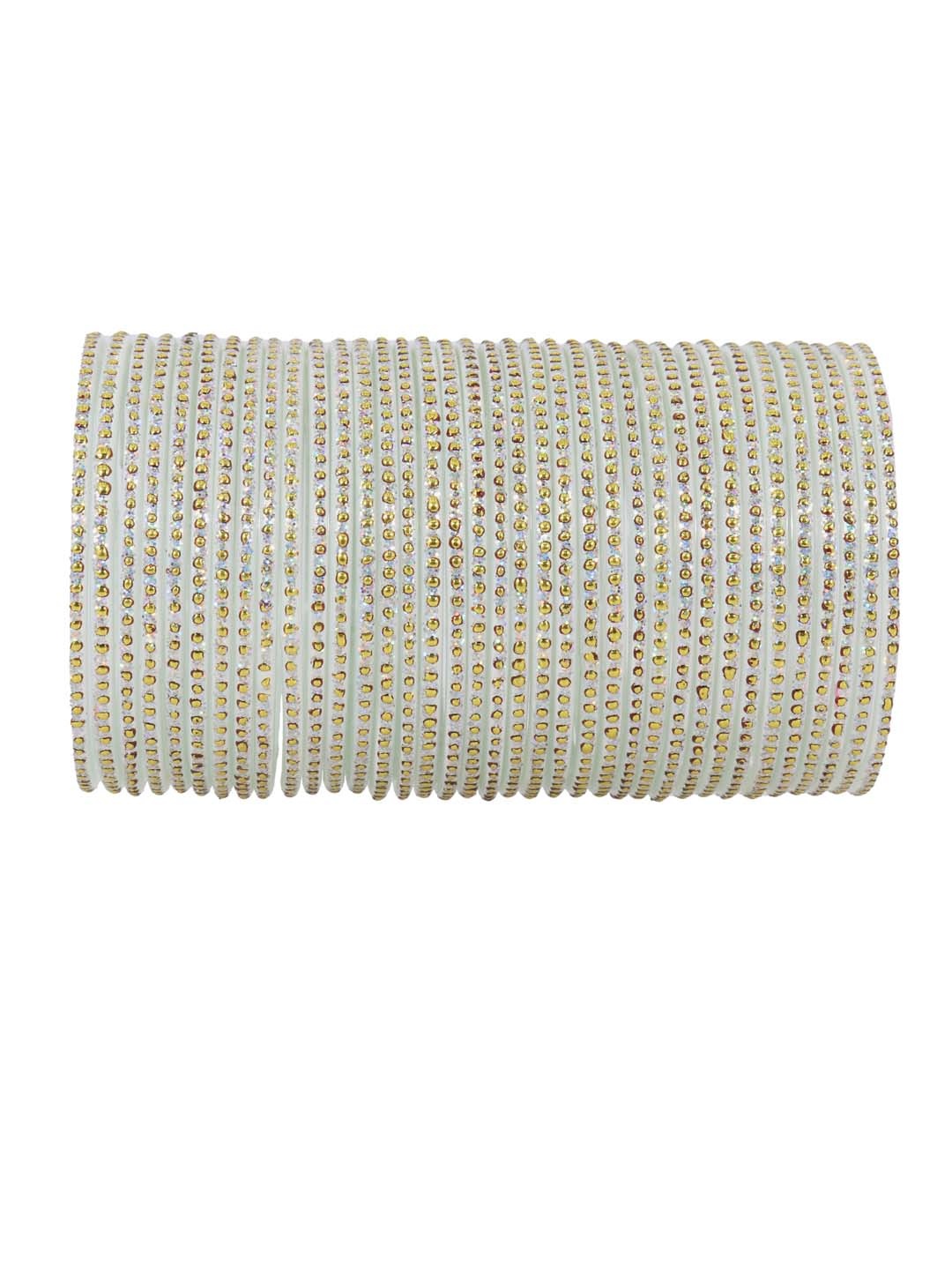 

NMII Set Of 36 Embellished Light Weight Bangles, White