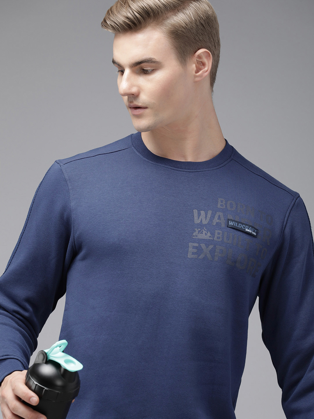 

Wildcraft Typography Printed Pullover Sweatshirt, Navy blue