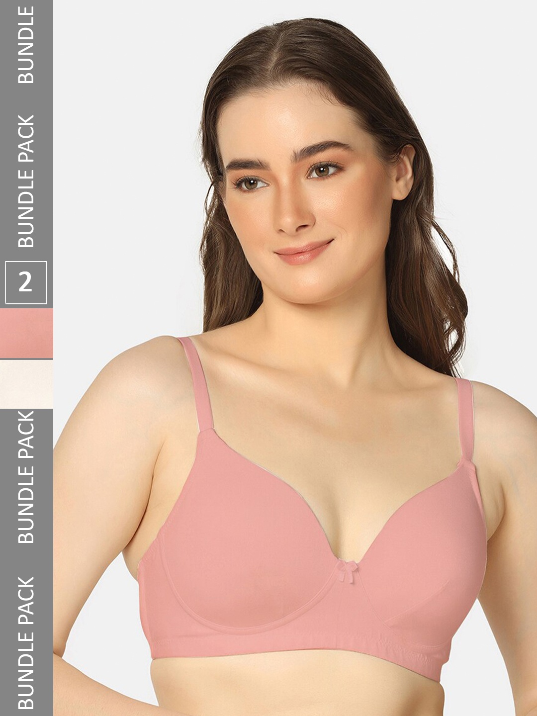 

Curvy Love Pack of 2 Medium Coverage Lightly Padded Bra With All Day Comfort, White