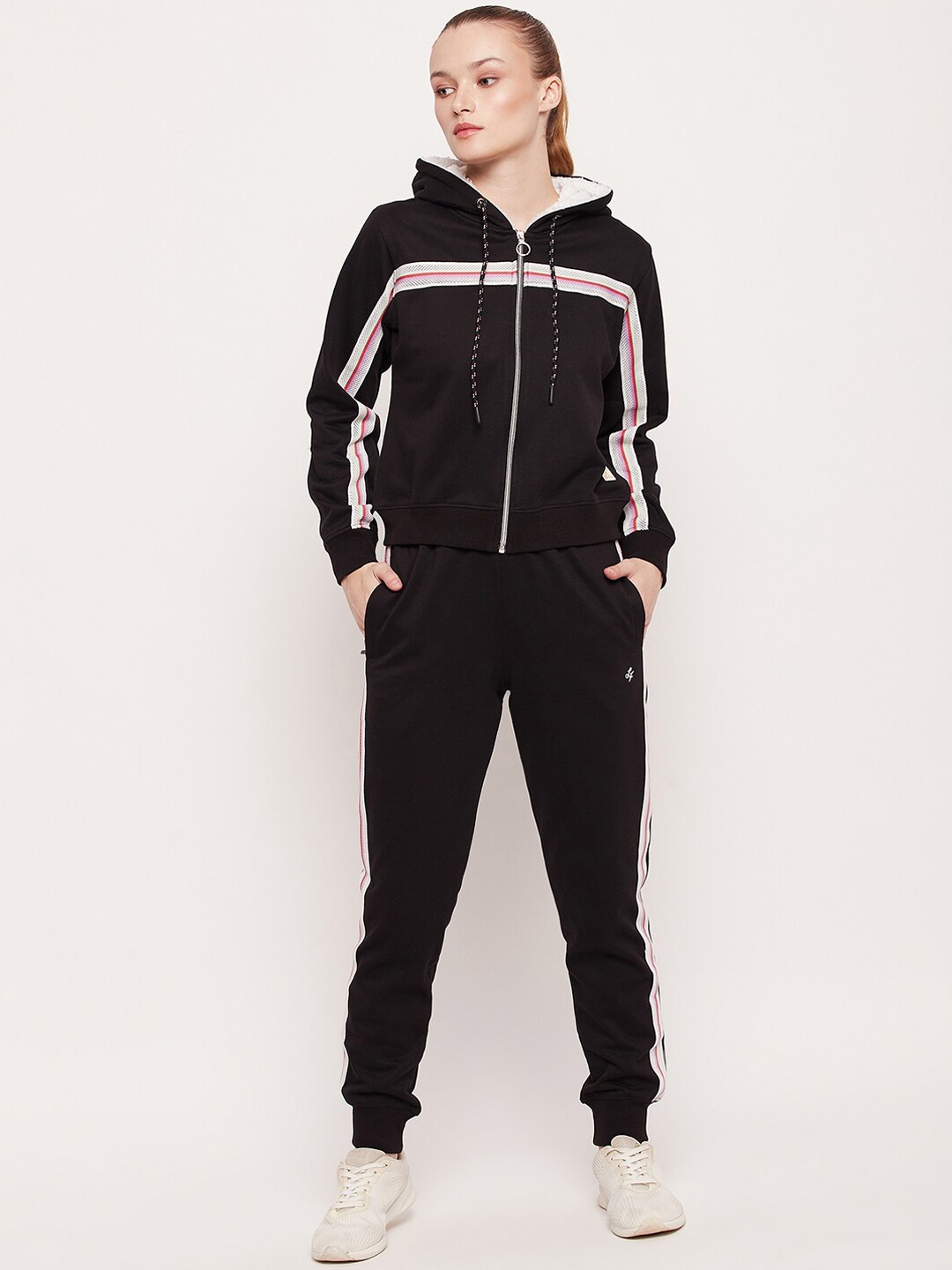 

NEVA Striped Hooded Tracksuit, Black