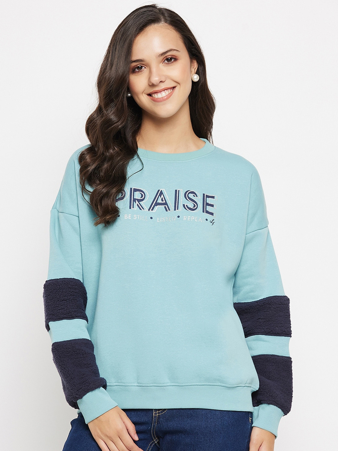 

NEVA Typography Printed Sweatshirt, Sea green