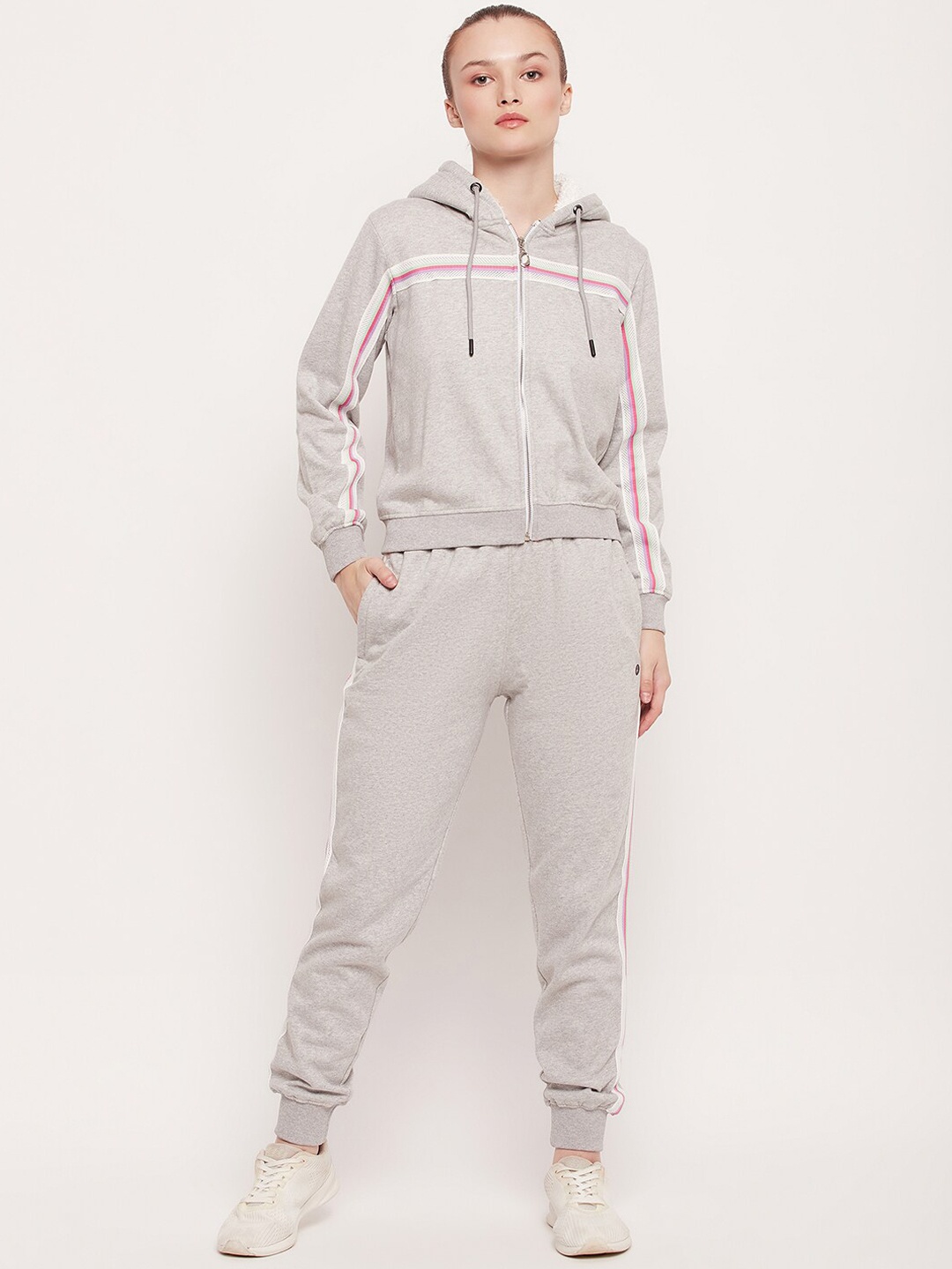 

NEVA Hooded Long Sleeves Tracksuits, Grey melange