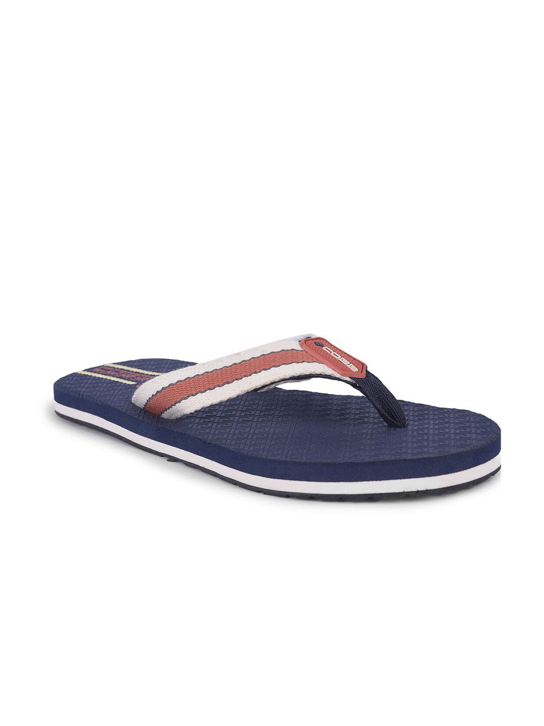 

COBB Men Striped Thong Flip-Flops, Navy blue