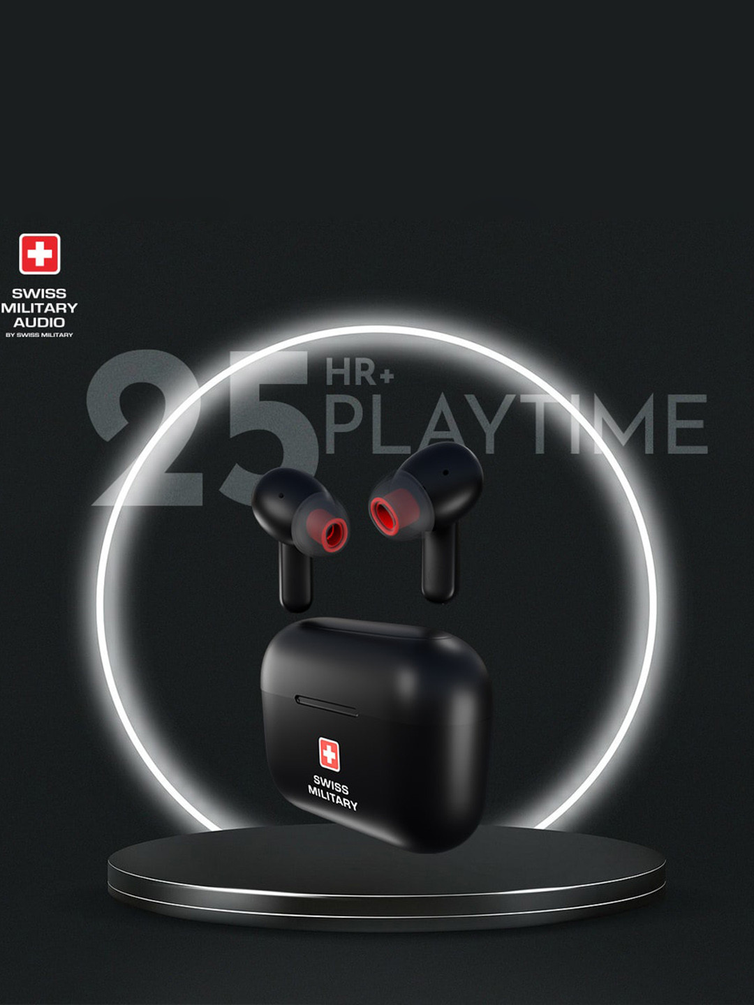 

SWISS MILITARY Swiss Military DBL-77 Bluetooth Earbuds, Black