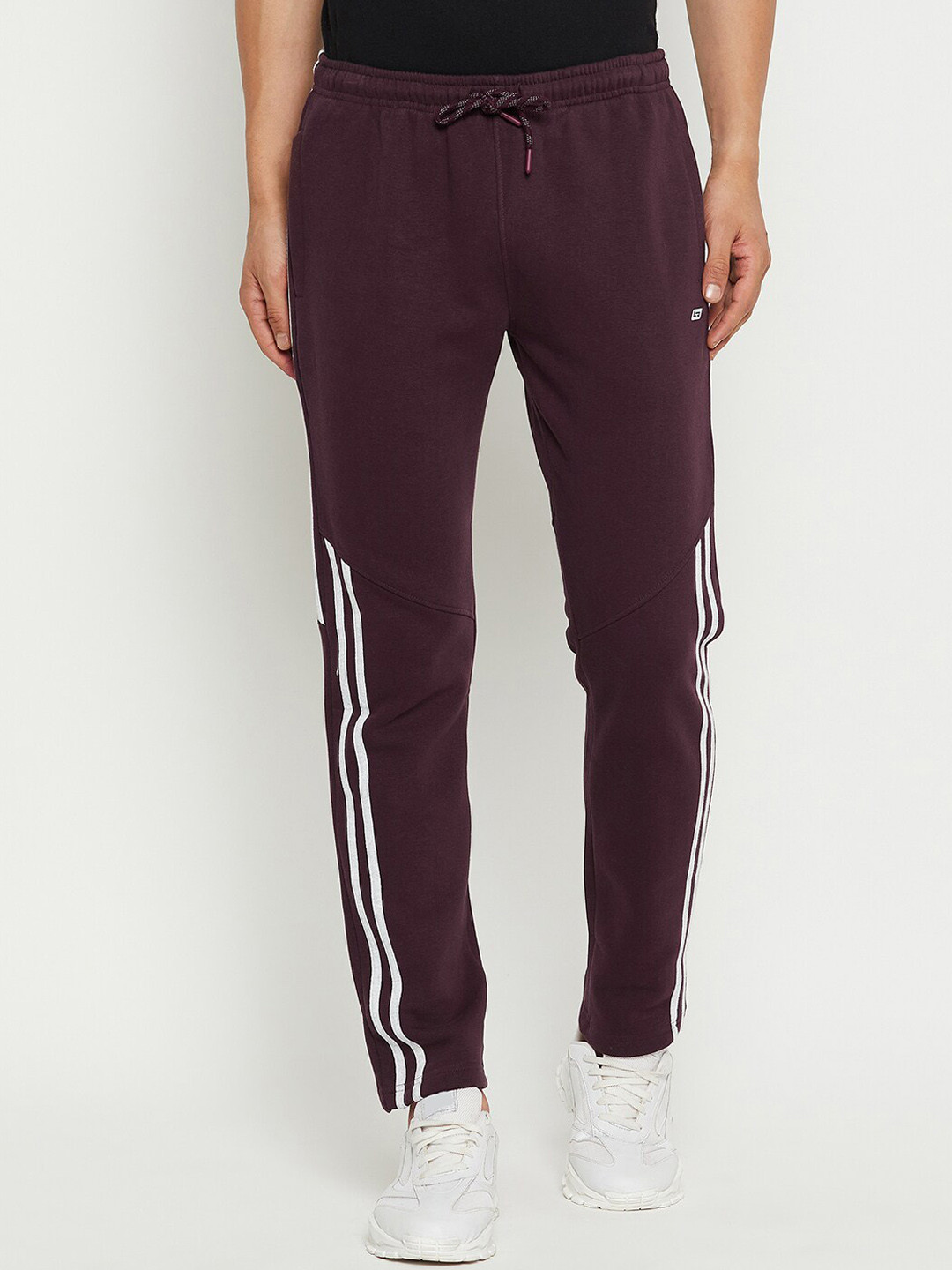 

NEVA Men Mid-Rise Track Pants, Burgundy
