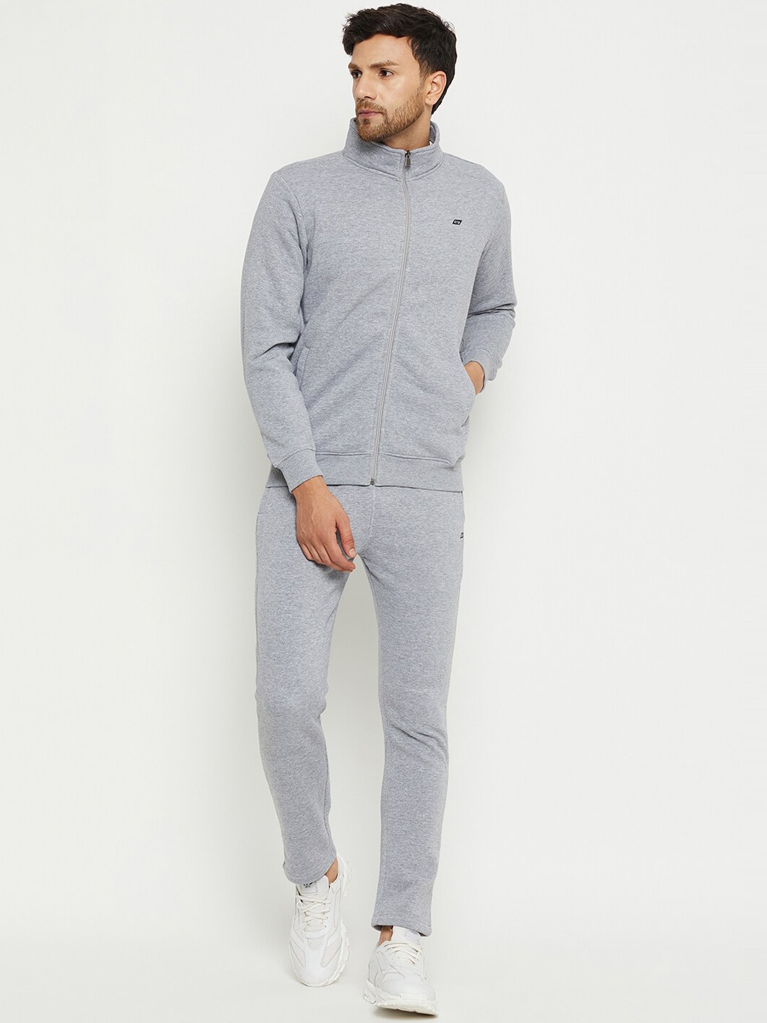 

NEVA Mock Collar Mid-Rise Tracksuit, Grey melange