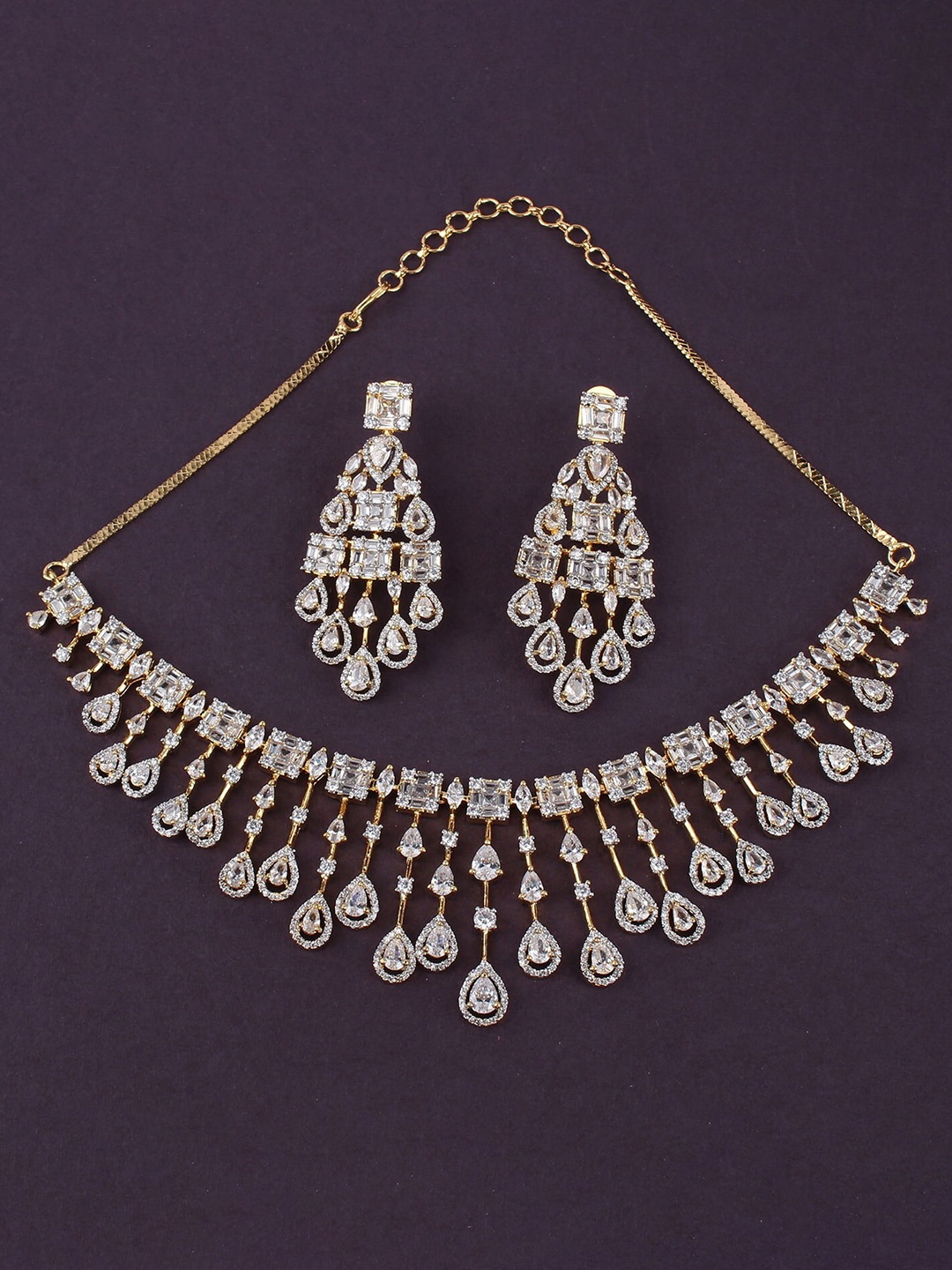 

Mirana Gold-Plated Cubic Zirconia-Studded Necklace Set
