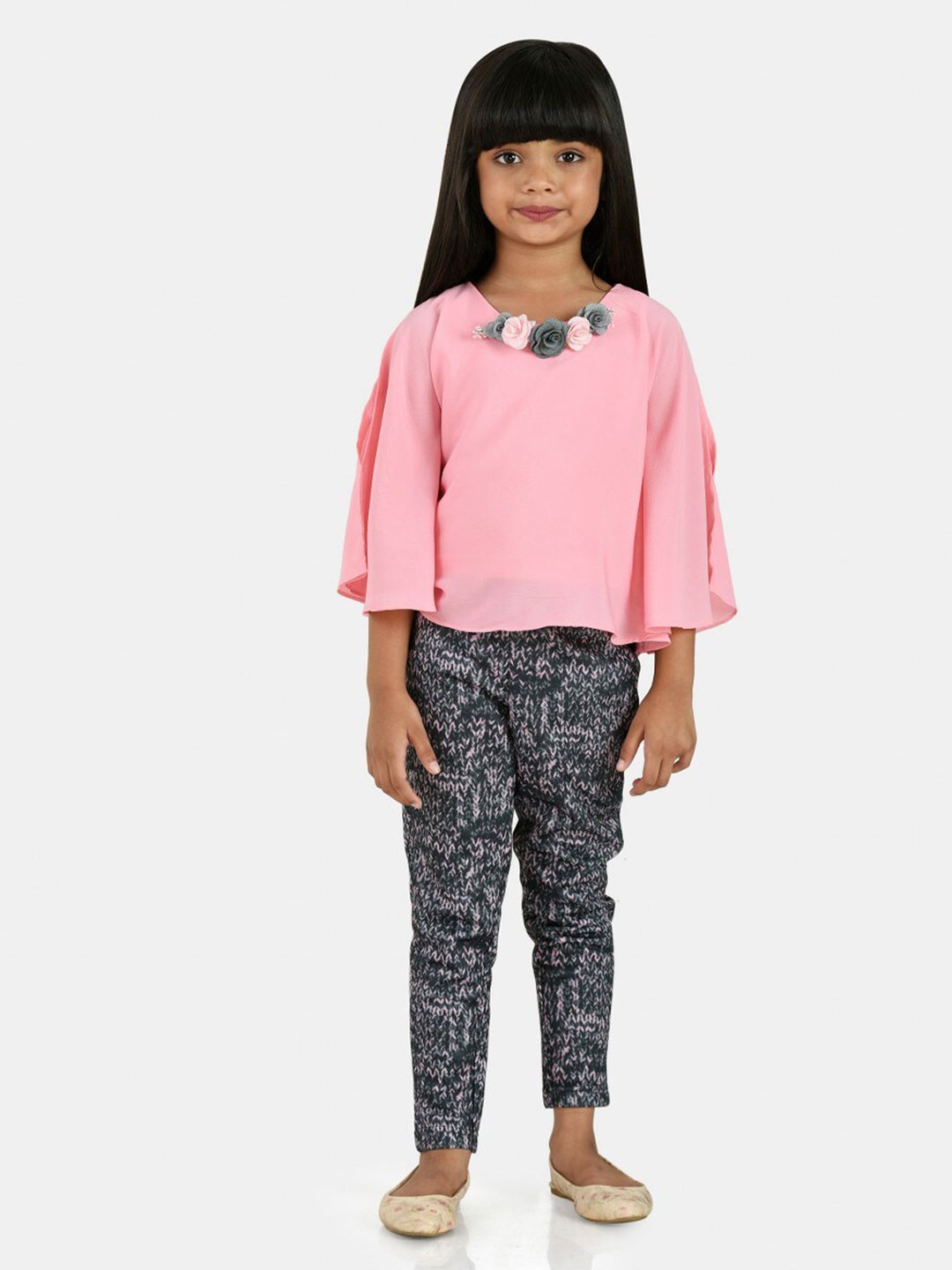 

Peppermint Girls Top with Trousers, Pink