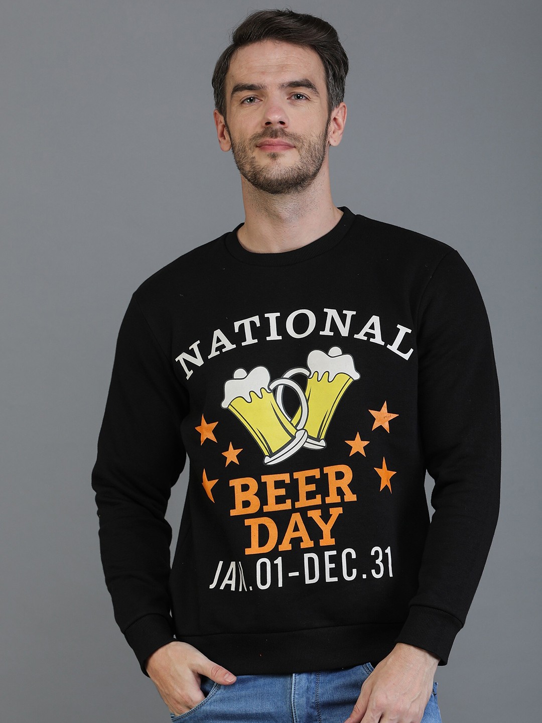 

TQS Graphic Printed Pullover Sweatshirt, Black
