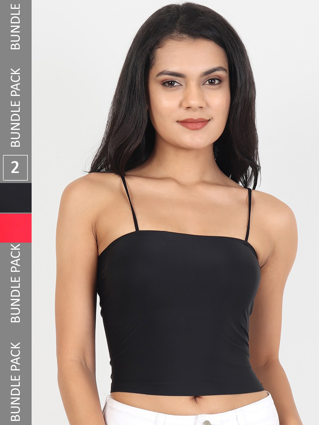 

Lebami Pack Of 2 Lightly Padded Lounge Camisole, Black