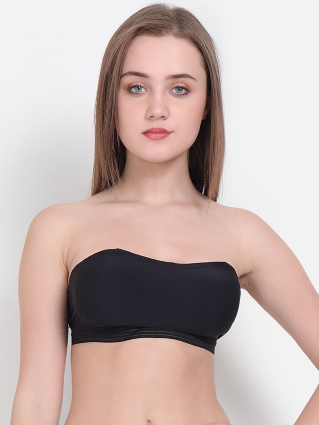 

Lebami Medium Coverage Lightly Padded Bandeau Bra With All Day Comfort, Black