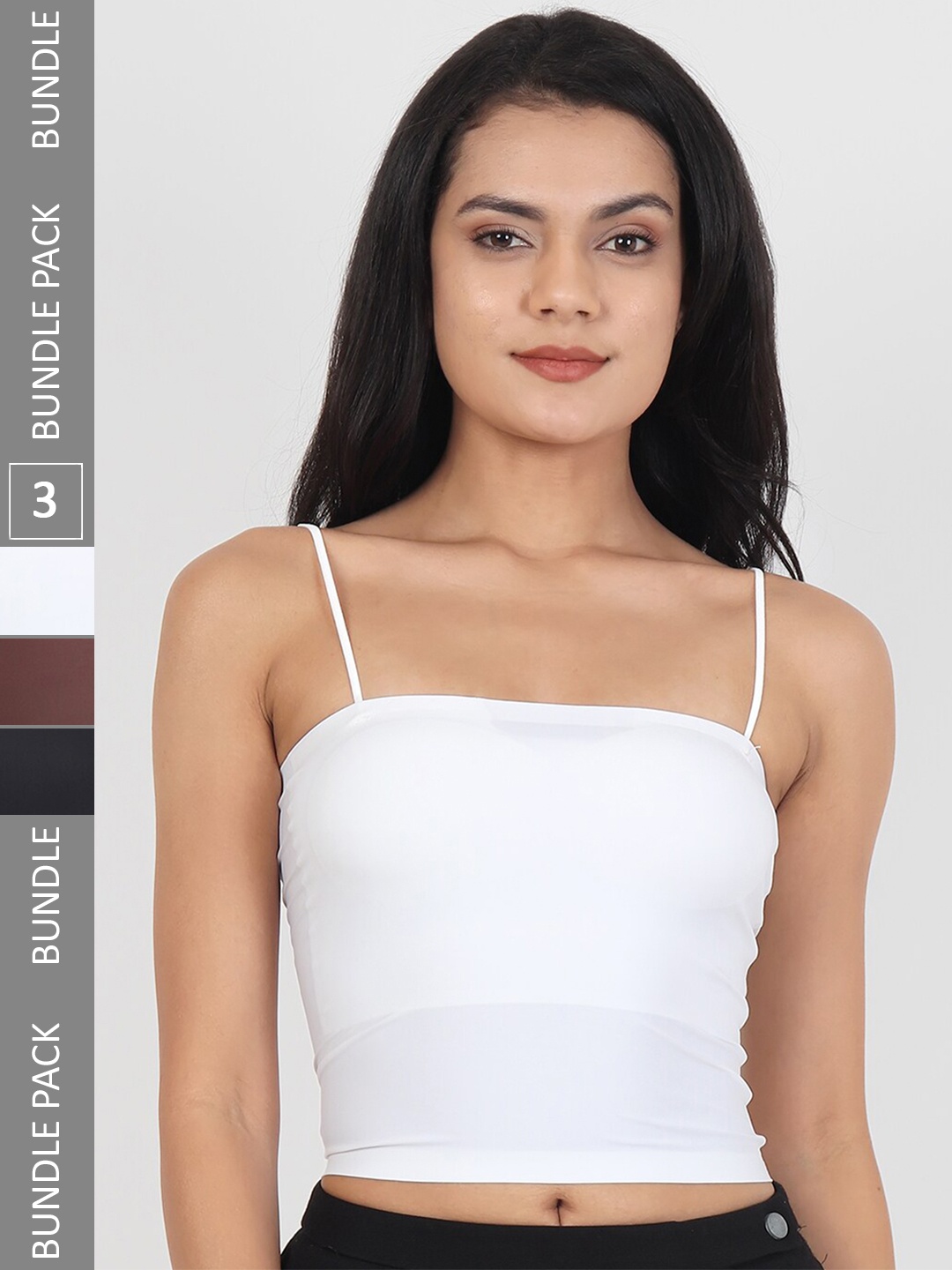 

Lebami Pack Of 3 Lightly Padded Lounge Camisole, White