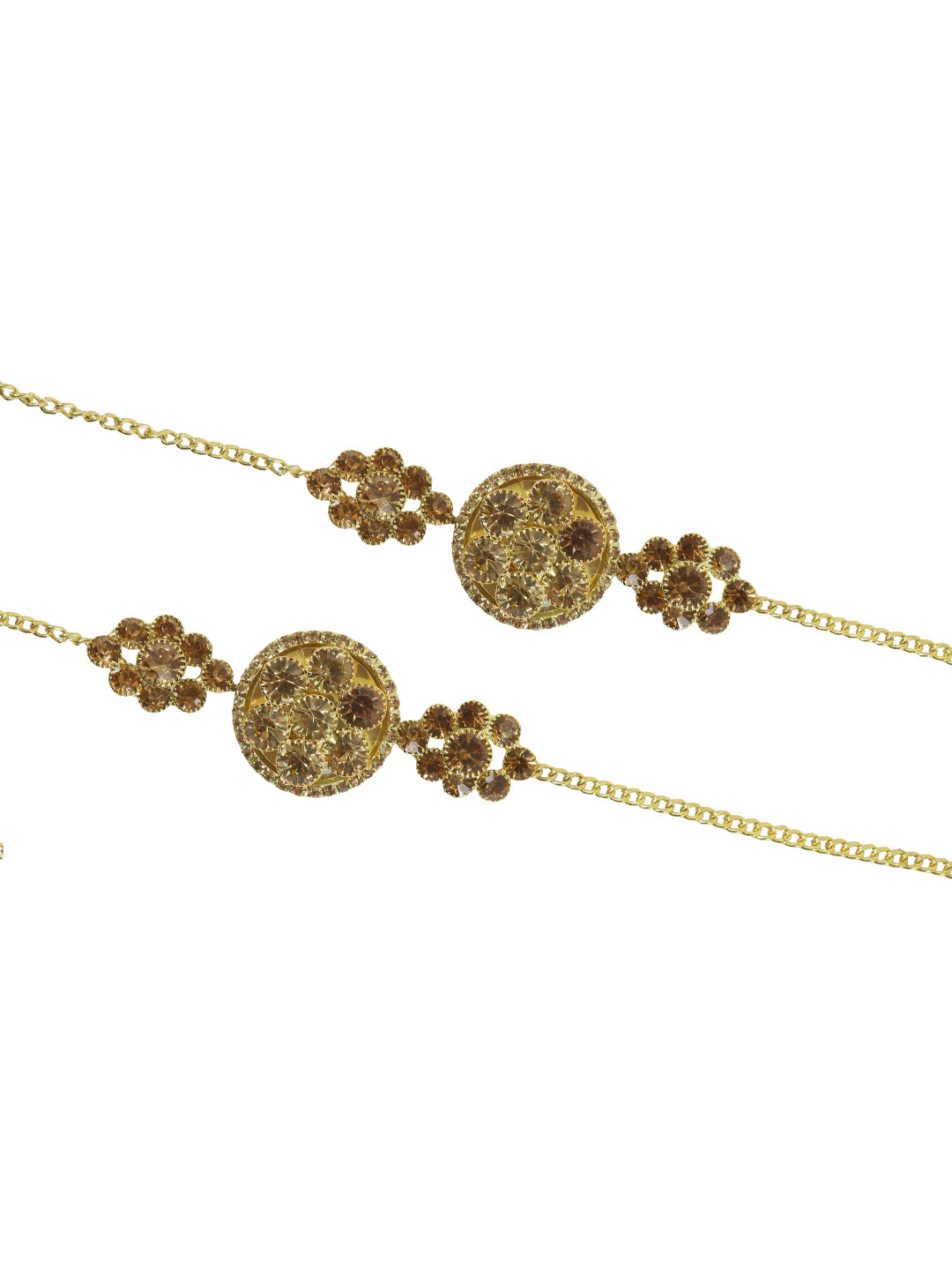 

NMII Set Of 2 Gold-Plated Zircon-Studded Rakhi