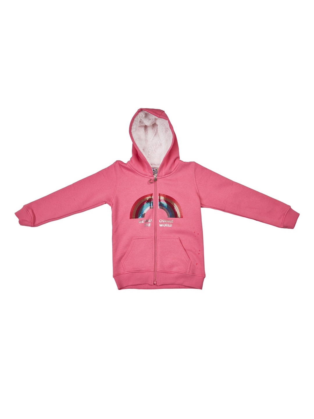 

Peppermint Girls Hooded Lightweight Padded Jacket with Patchwork, Pink